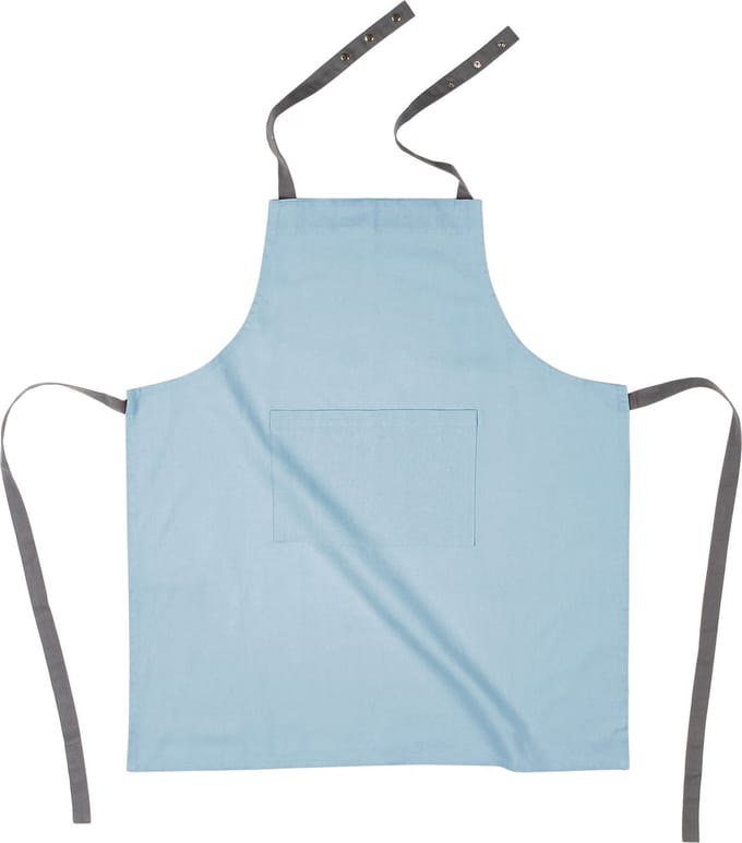 Schort solid 74x85 op haak, SET/2, soft blue
