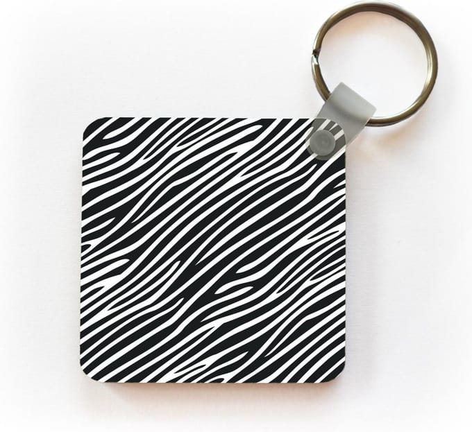 Sleutelhanger - Uitdeelcadeautjes - Dierenprint - Zebra - Zwart - Plastic