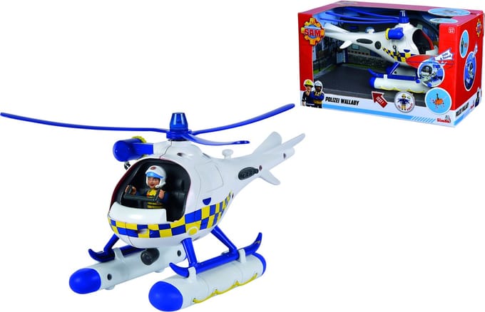 Brandweerman Sam Wallaby Politiehelikopter Geluid En Licht + Beeldje