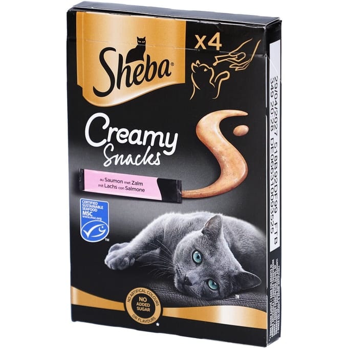 Sheba Creamy Snacks - Zalmtraktaties voor katten 4 Voeding