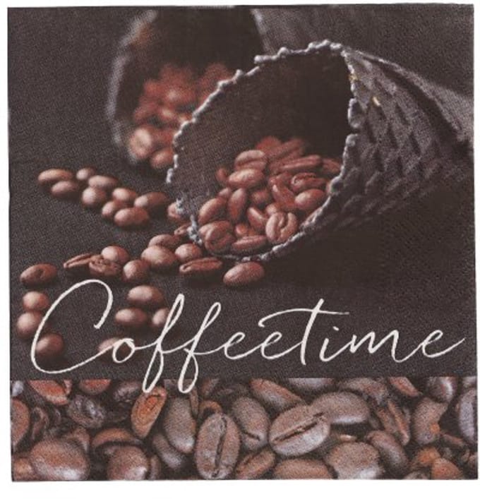 10x 20 Servetten 3-laags 1/4 vouw 33 cm x 33 cm Coffeetime