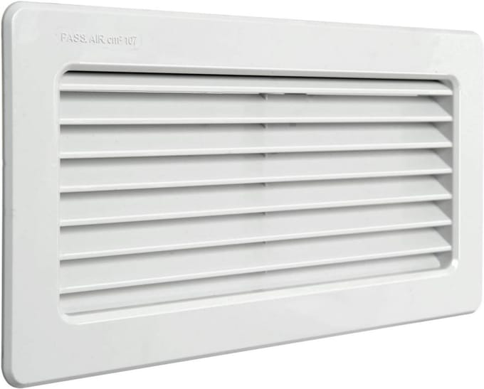 Inbouw Ventilatierooster Wit ABS Rechthoekig 256 x 126 mm