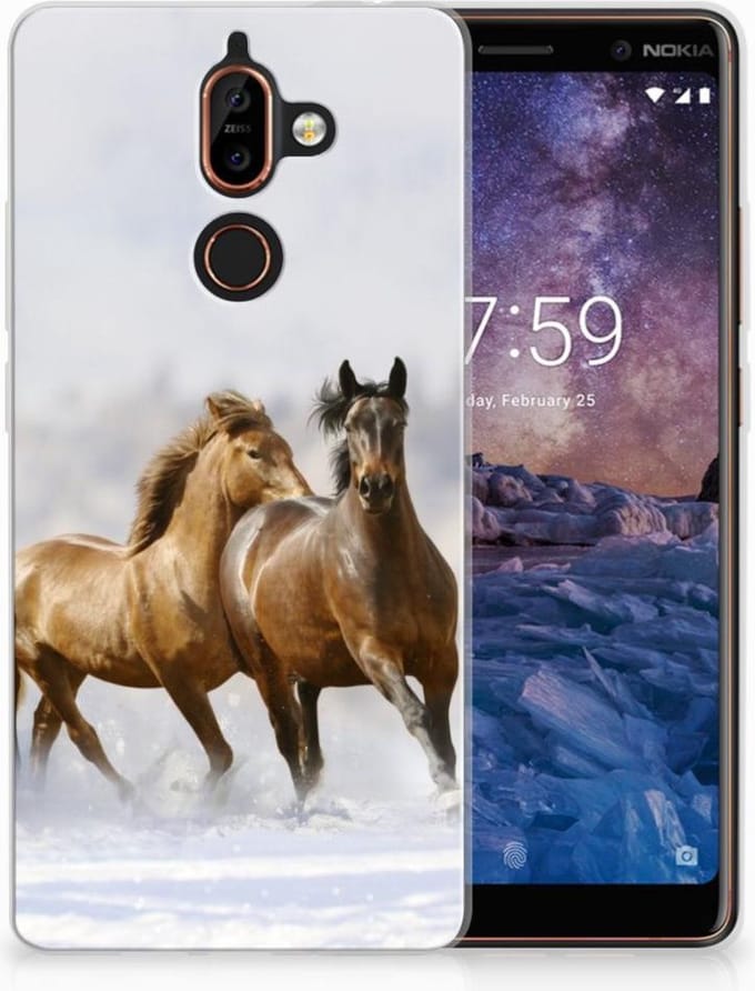 Nokia 7 Plus TPU Hoesje Paarden
