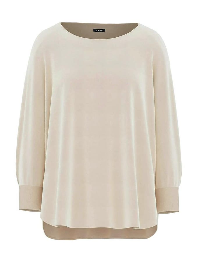 Blouseshirt van satijn met 3/4-mouwen