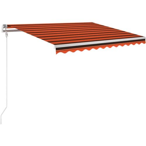 vidaXL - Luifel - automatisch - met - LED - windsensor - 350x250 - cm - oranje - bruin