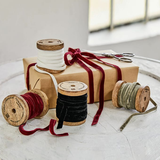 LOBERON Fluwelen lint set van 4 Hilary bont