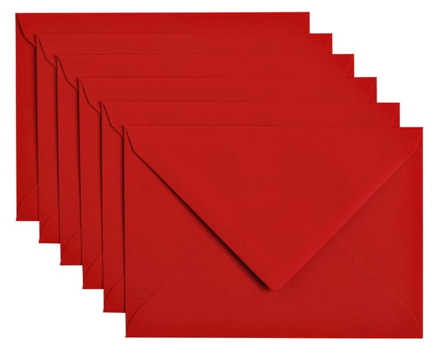 Papicolor Envelop C6 rood 105gr-CV 6 stuks 302918 - 114x162 mm