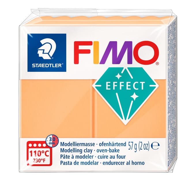 FIMO effect ovenhardende boetseerklei standaard blokje 57 g - neon oranje