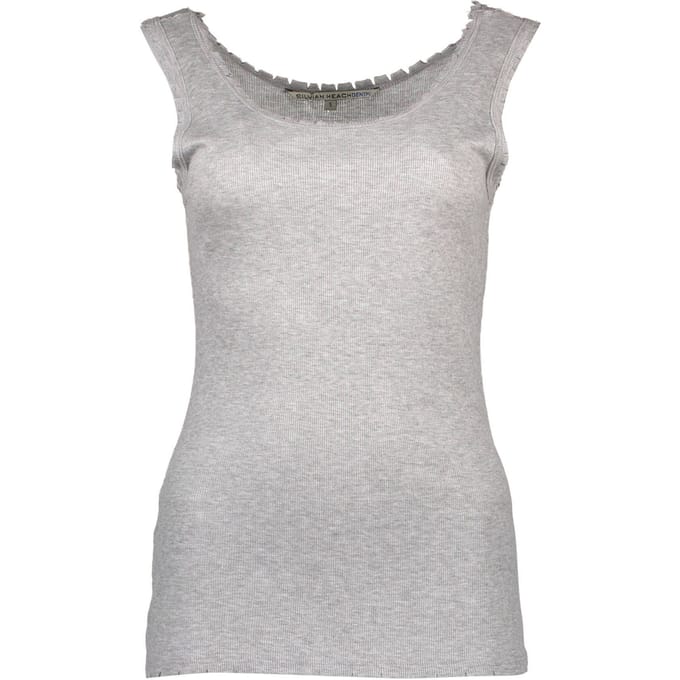 Geribbelde Tanktop Mouwloos Ongedefinieerde Rand