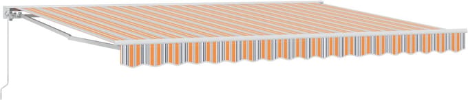 vidaXL - Handmatig - uitschuifbare - luifel - Oranje, - Grijs, - Blauw, - Wit