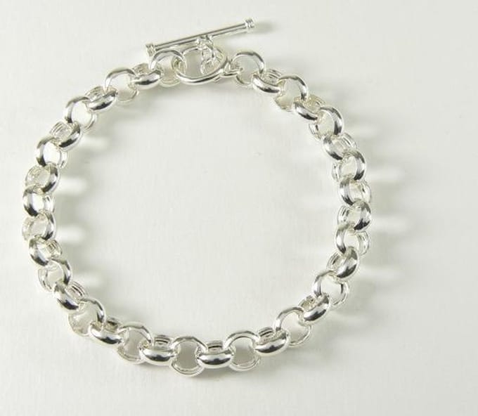 Zilveren armband met fijne jasseronschakels - lengte 18 cm.