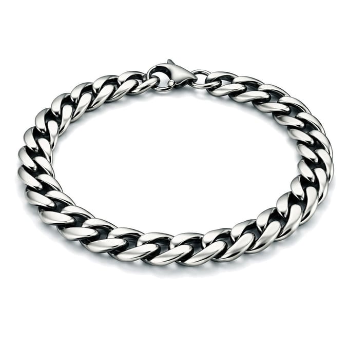 Stalen heren armband LGT JWLS Gourmet schakel Vintage 7mm-18cm