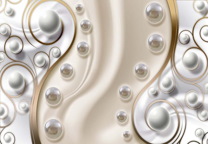 Fotobehang Abstract Silver Gold Design | XL - 208cm x 146cm | 130g/m2 Vlies