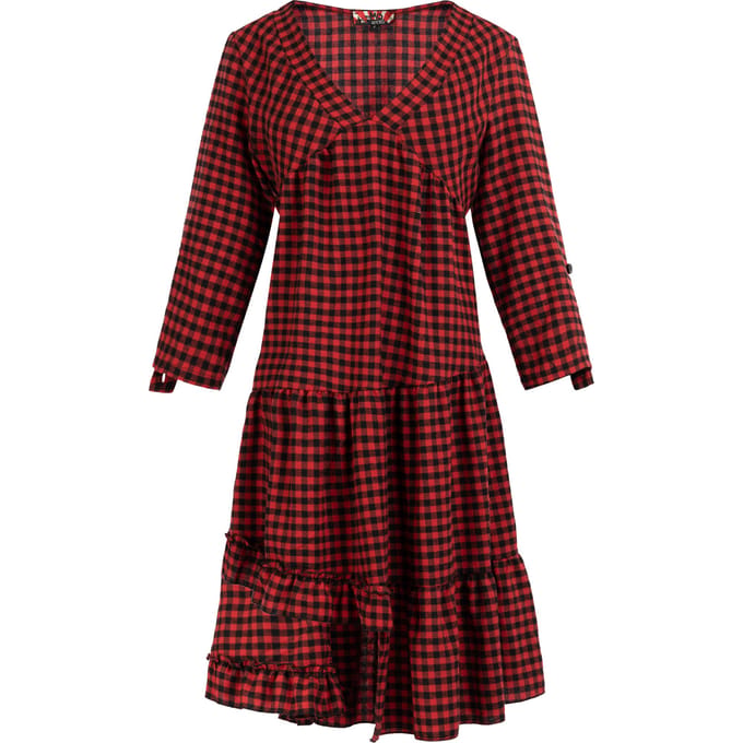 Mymo midi-jurk Dames zwart/rood