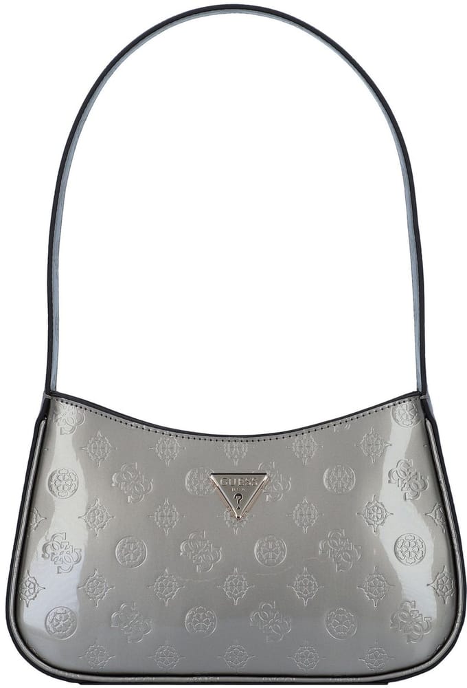GUESS Schoudertas Arnela Top Zip Shoulder Bag Pewter Logo Zilverkleurig