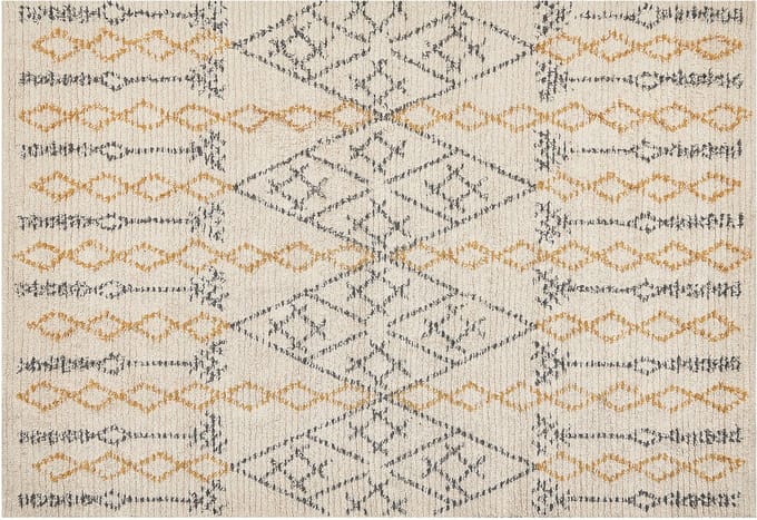 KADAPA - Laagpolig vloerkleed - Beige - 140 x 200 cm - Katoen