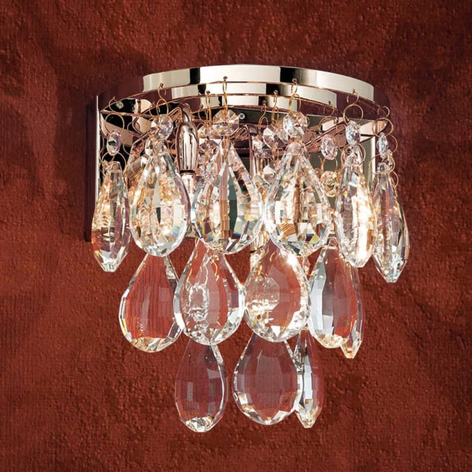 ORION Wandlamp Celeste met K9-kristallen, goud