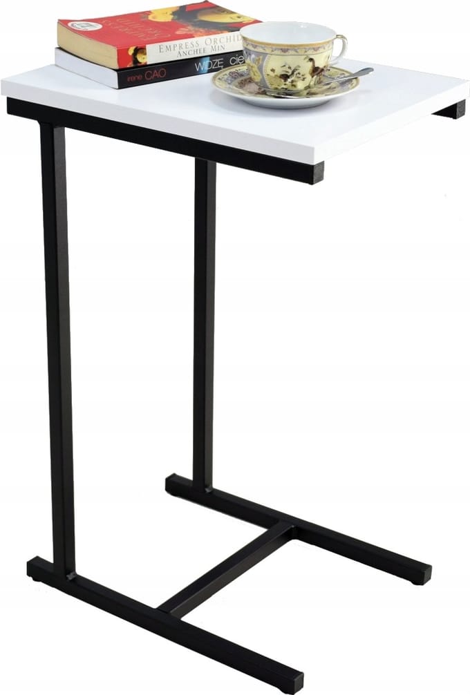 FutuStal EKO - Bijzettafel - Zwart Mat - Wit Mat Blad