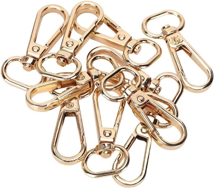 Dailygoods - 10 Messing Karabijnhaken Sleutelhanger - Lichtgewicht en Handig