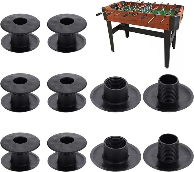 Tafelvoetbal Bussen - Voetbal Lagers - Tafelvoetbal Vervanging - Schroefdraad Constructie - 2 Stuks Set - Zwart