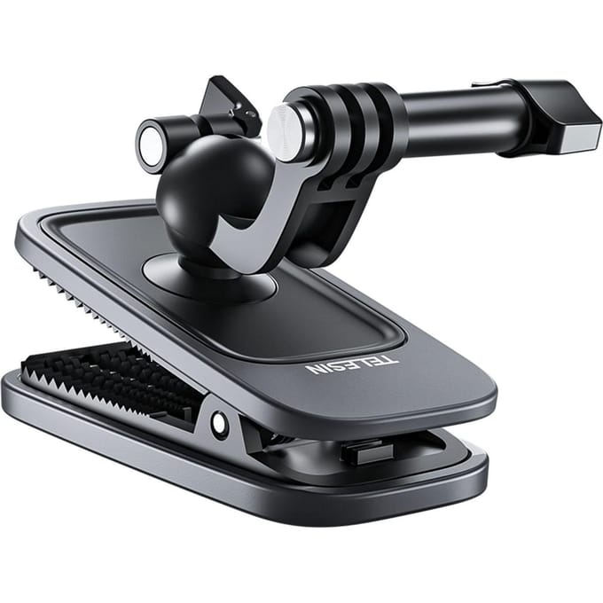 TELESIN Rugzakriemklem Magnetische draaibare clip voor camera 360 graden draaibare verstelbare riembevestiging Snel zwart