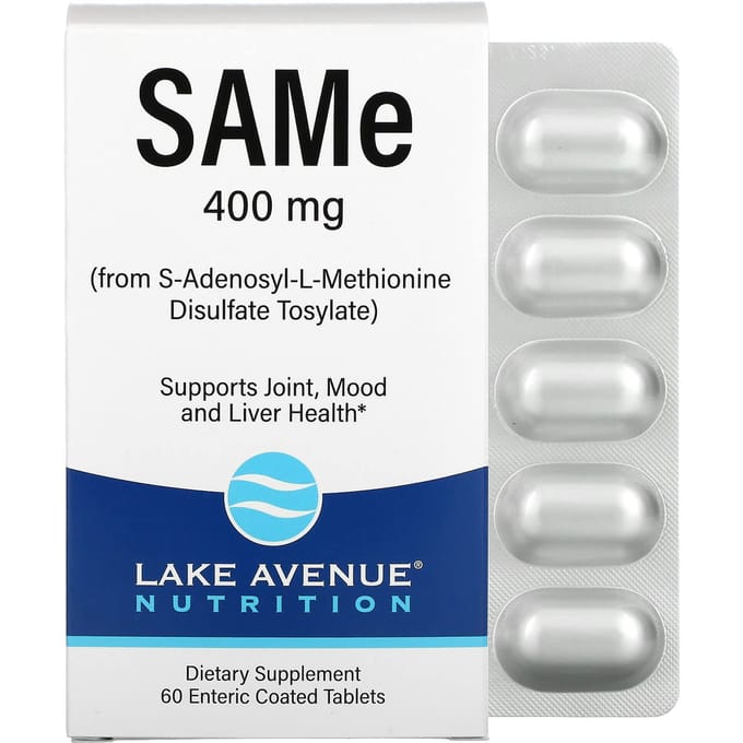 Lake Avenue Nutrition, SAMe (s-adénosyl-l-méthionine disulfate tosylate), 400 mg, 60 comprimés