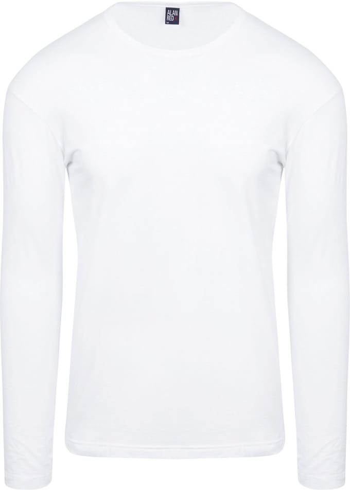 Alan Red Olbia Longsleeve Wit (1Pack) - Maat S - Heren - T-shirt Basic