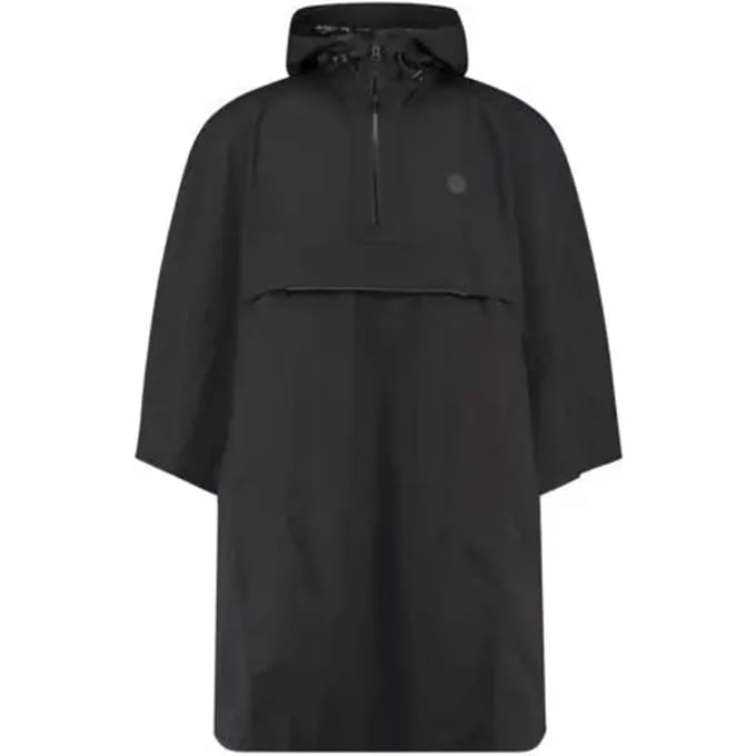 AGU GO Grant Essential - Regenponcho - Fietsponcho - Unisex - Zwart - Poray 5000 - Winddicht en Waterdicht - Verstelbare capuchon - Reflecterende details - Gerecycled polyester