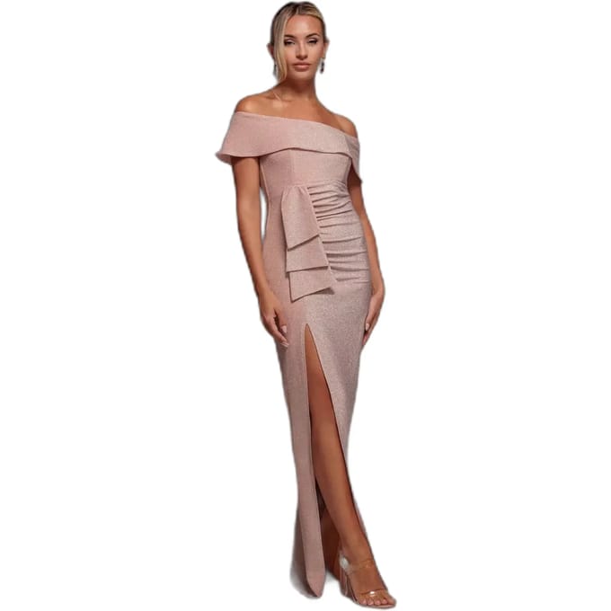 Damesjurk Goddiva Lurex Bardot