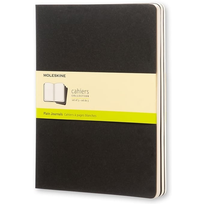 Moleskine Cahier Journals - Extra Large - Blanco - Zwart - set van 3