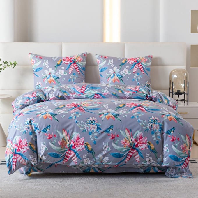 CARMEN - Dekbedovertrek Set - Multicolor - 140x200 cm - Microvezel/Katoenmix & Ritssluiting