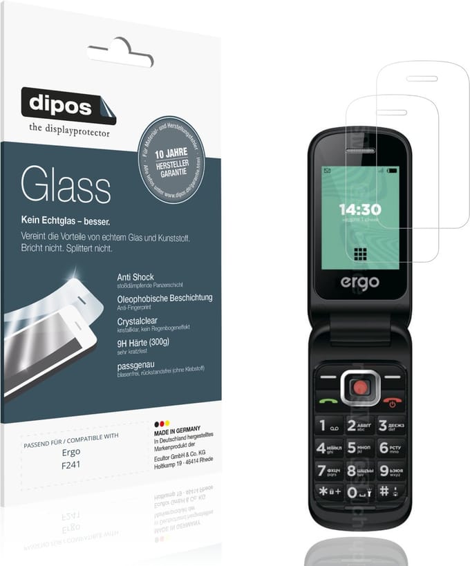 dipos – 2x Pantserfolie geschikt voor Ergo F241 | 9H Screenprotector