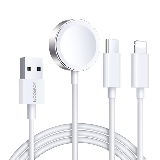 Joyroom Apple Watch Magnetic Charger S-IW008 Lightning + USB-C 5V 1.2m (White)