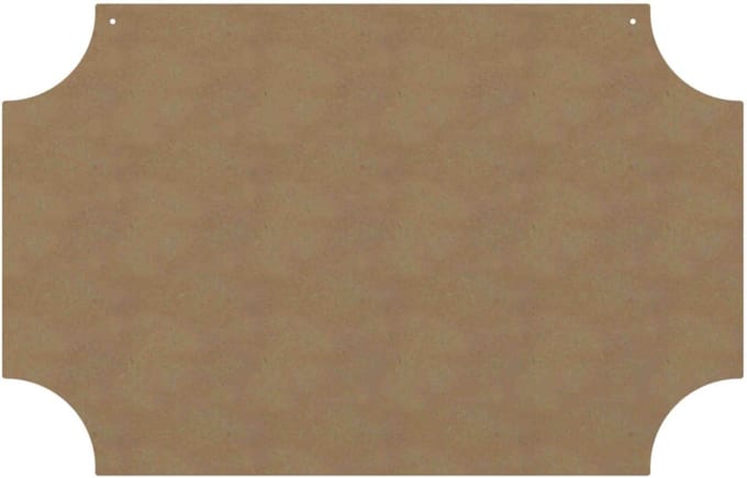Gomille MDF figuur decoratieplaat afgeronde hoeken 58 cm multicolor.