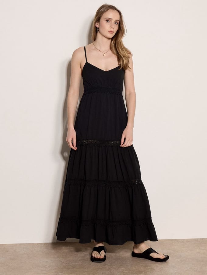 Maxi-jurk met gehaakte details