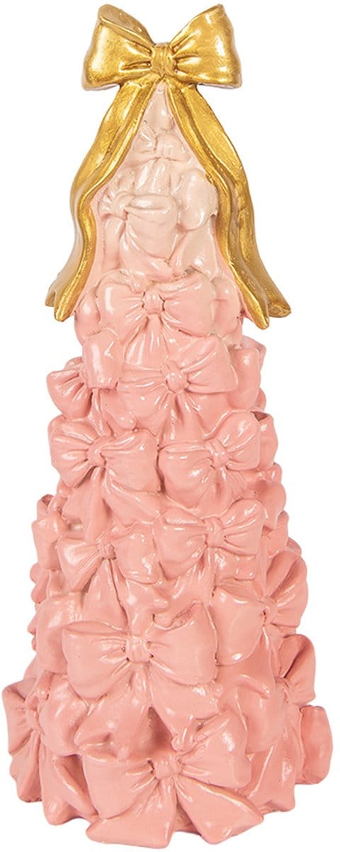 Clayre & Eef Decoratie Beeld Taart Ø 12x29 cm Roze Kunststof