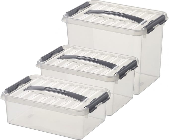 Sunware opbergboxen set 6x stuks in 4-6-9 liter kunststof met deksel