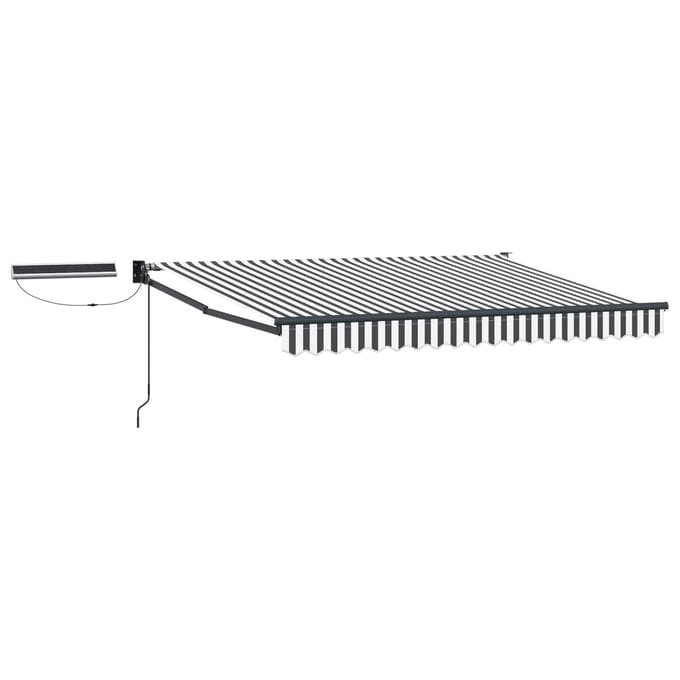 vidaXL - Elektrisch - Uitschuifbare - Zonneluifel - Antraciet - en - Wit - 3,5 - x - 2 - m