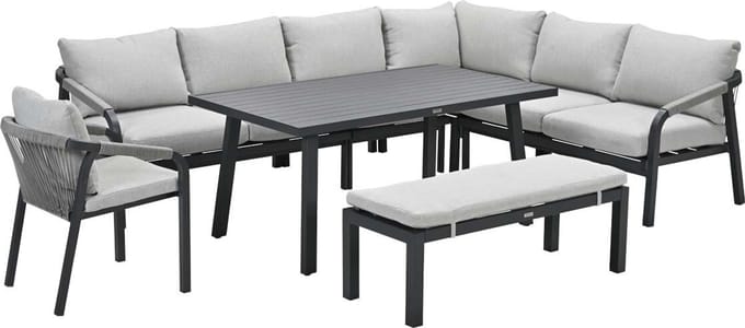 Garden Impressions Tarera lounge dining set 7-delig - donker grijs