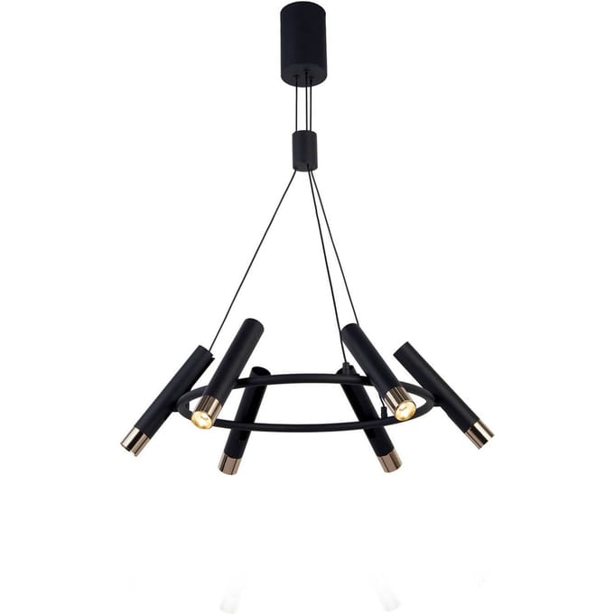 Searchlight Hanglamp Elegance 6-lamps zwart