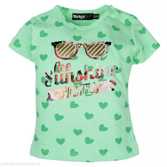 Dirkje T-shirt Sunshine mint  -  Maat  110