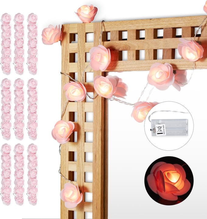10 x rozen lichtsnoer - lichtslang - lichtketting - bloemen - LED verlichting