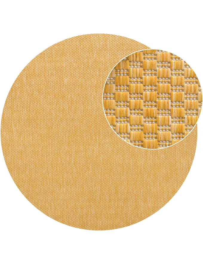 Binnen- en buitenkleed Venezia geel 200 cm rond