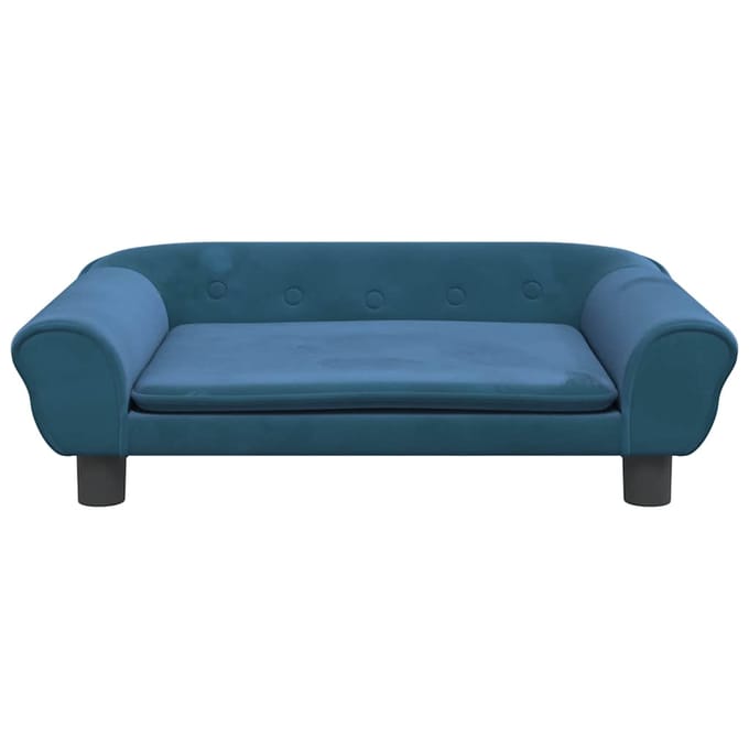 vidaXL - Kinderbank - 70x45x26 - cm - fluweel - blauw