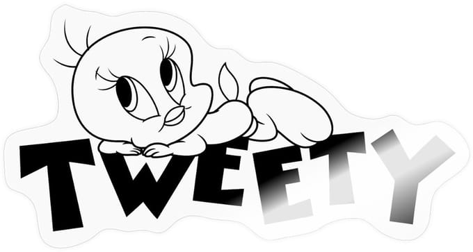 Looney Tunes Tweety Bird Sticker Maat S (max. 10 x 10cm)