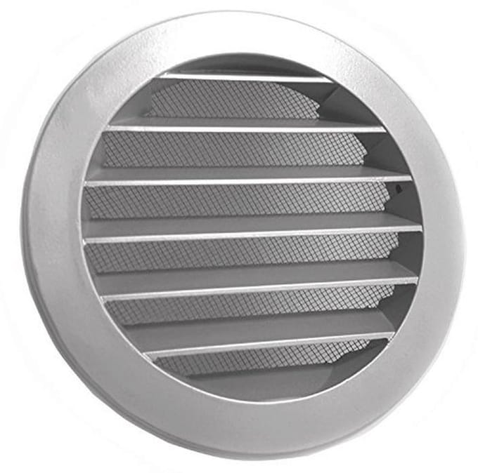 Weerbestendig rooster grijs Ø 100 aluminium voor buiten
