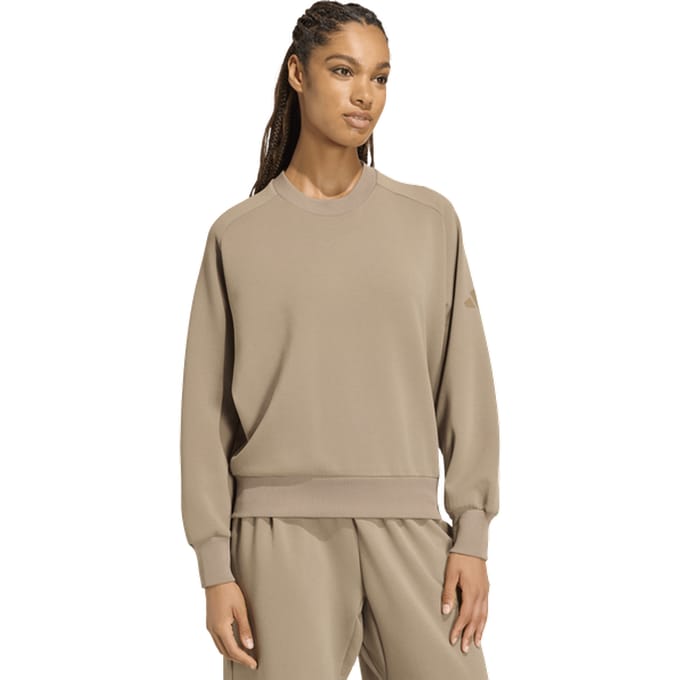 Adidas Soft Lux Loose Sweatshirt Sweatshirts Dames - Beige - Maat S (34-36) - Poly Mesh