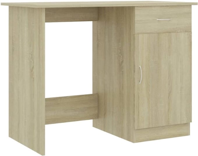 Bureau 100x50 cm Sonoma Eiken Werkplek met Lade en Opbergruimte