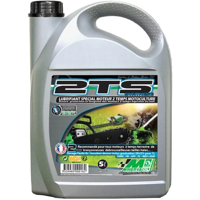 Motorfiets motorolie Minerva Oil 2Ts 100% France 5 L
