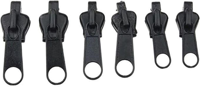 Rits reparatieset - Schuifregelaar kit - Ritsen Repareren - 3 Maten - 6 stuks - Zwart
